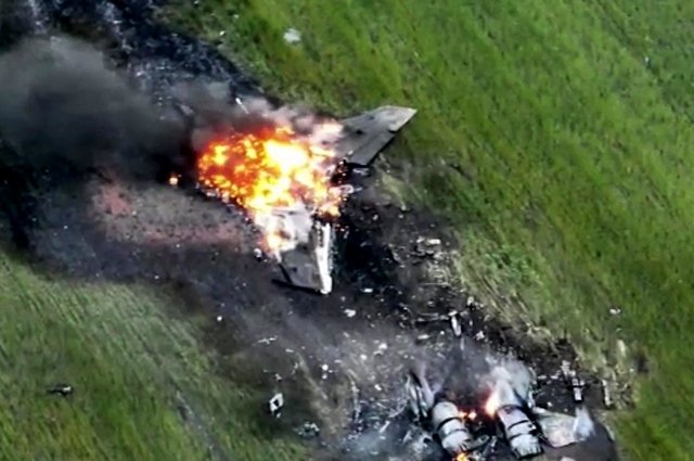 Сбитый самолет МиГ-29 воздушных сил Украины.