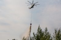 Привечена необходимая спецтехника, в том числе вертолеты Ка-32 и Ми-8. 
