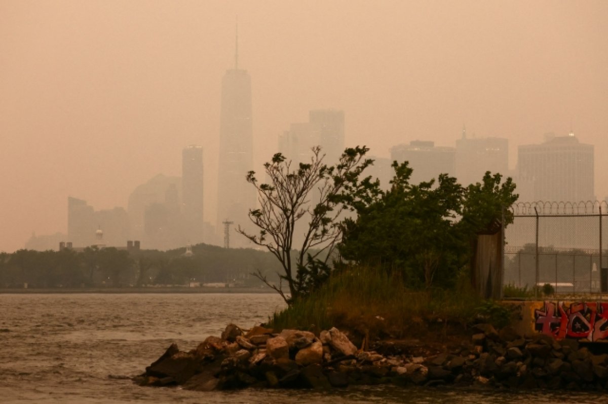 Нью-Йорк затянуло дымом от лесных пожаров, обрушившихся на Канаду