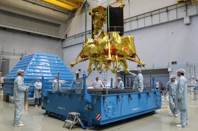 Доставка автоматической станции «Луна-25» научно-производственного объединения имени С.А. Лавочкина на космодром Восточный.