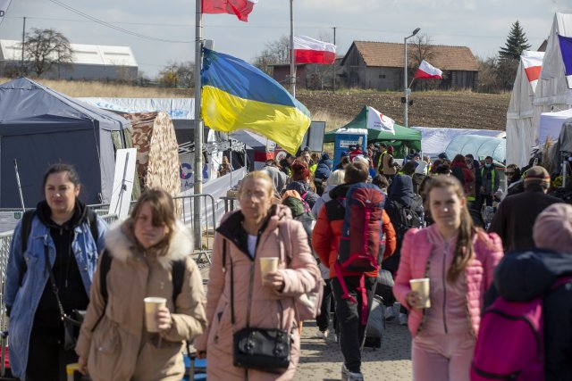 Украинские беженцы, Медыка, Польша.