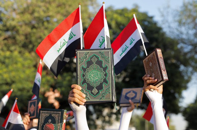 Демонстрация в Багдаде против сожжения Корана в Швеции