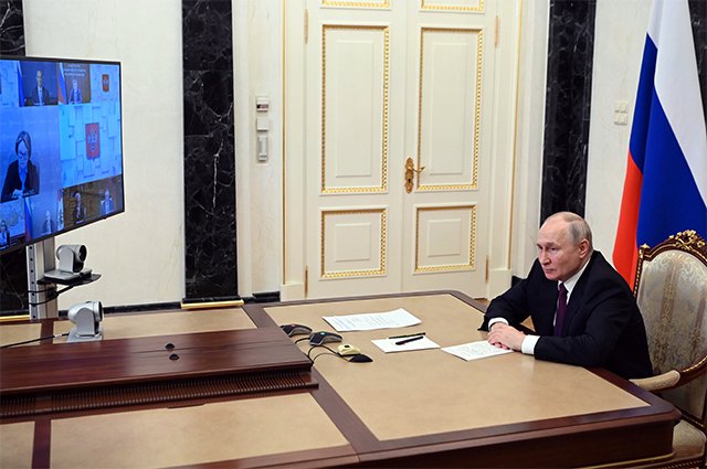 25 июля 2023. Президент РФ Владимир Путин проводит в режиме видеоконференции совещание по экономическим вопросам.