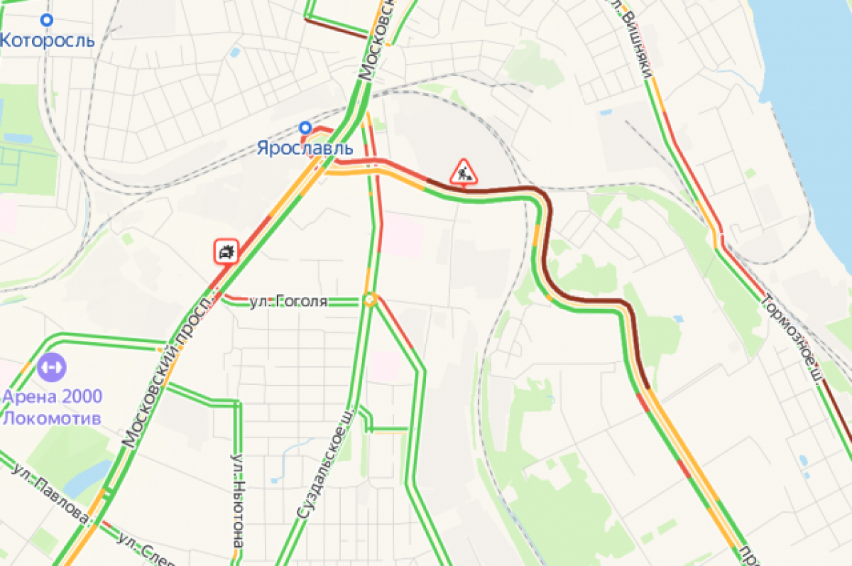 В Ярославле проспект Фрунзе снова встал в многокилометровую пробку | АиФ  Ярославль