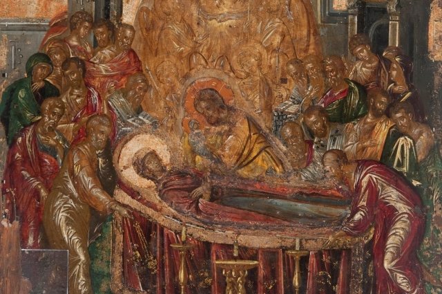Икона Успения Богородицы работы Эль Греко, XVI век (Успенский собор, Ермуполис, Греция).