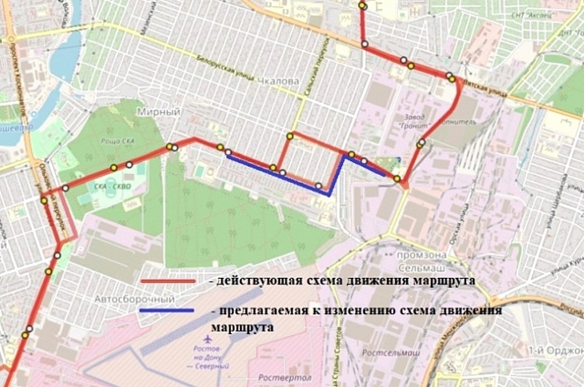В Ростове могут изменить схему движения автобуса № 22 на Темерник