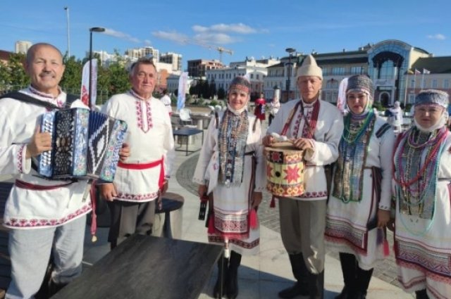 Участники старинного чувашского праздника «Улах».