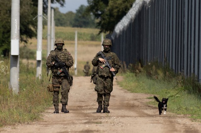 Польский патруль на белорусско-польской границе