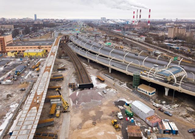 Строительство Витебской развязки, март 2023-го.