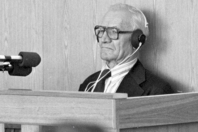 Бывший охранник концлагеря Федоренко во время суда. Симферополь, 1986 г.