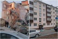 Слева - дом после взрыва газа в Ефремове, справа - он же после восстановления.