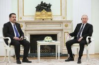 Владимир Путин и премьер-министр Ирака Мухаммед ас-Судани во время встречи в Москве.