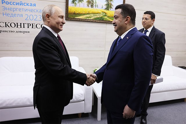 11 октября 2023. Президент РФ Владимир Путин и премьер-министр Ирака Мухаммед Судани.