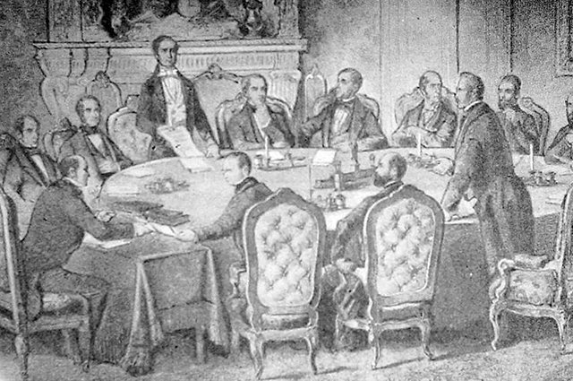 Участники мирных переговоров в Париже.