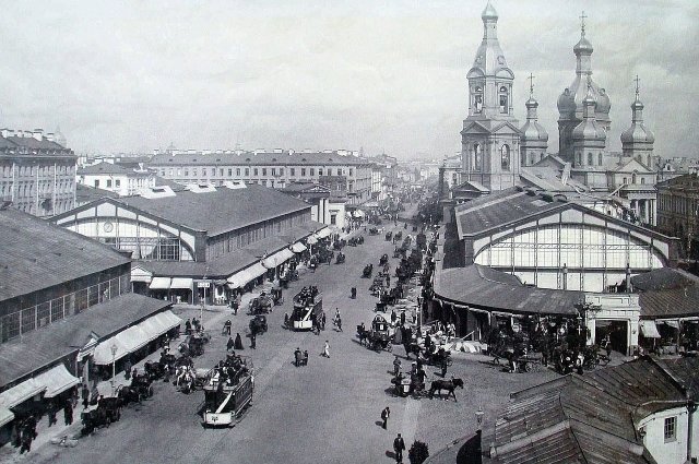 Корпуса Сенного рынка. Фотография 1900 года.