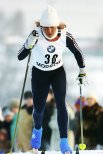 1990 год. Анфиса Резцова на этапе Кубка мира по лыжному спорту.