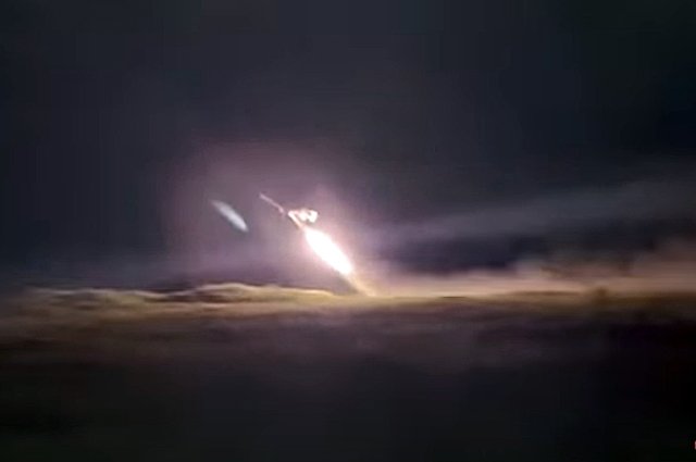 Ночной запуск дрона-камикадзе «Герань-2».