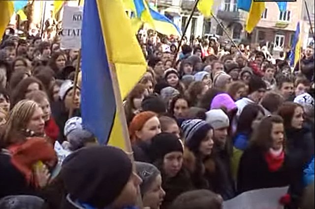 Евромайдан в Дрогобыче, 27 ноября 2013 г.