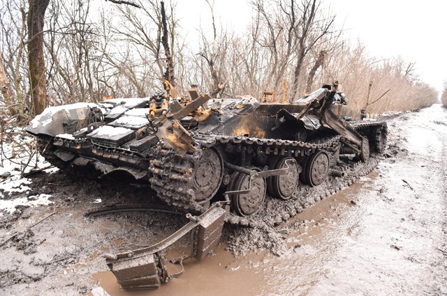 Уничтоженный танк ВСУ