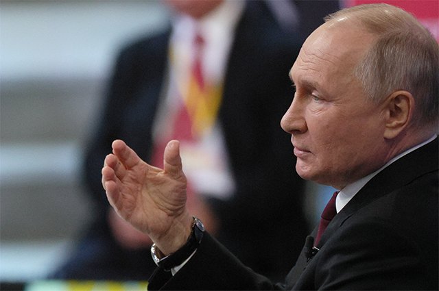 14 декабря 2023. Президент РФ Владимир Путин проводит совместную «прямую линию».