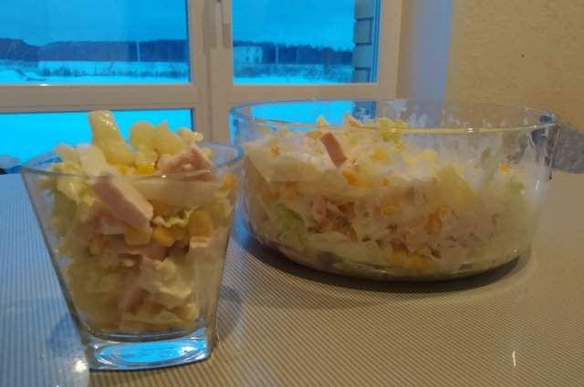 Идеальный салат для Нового года за семь минут.
