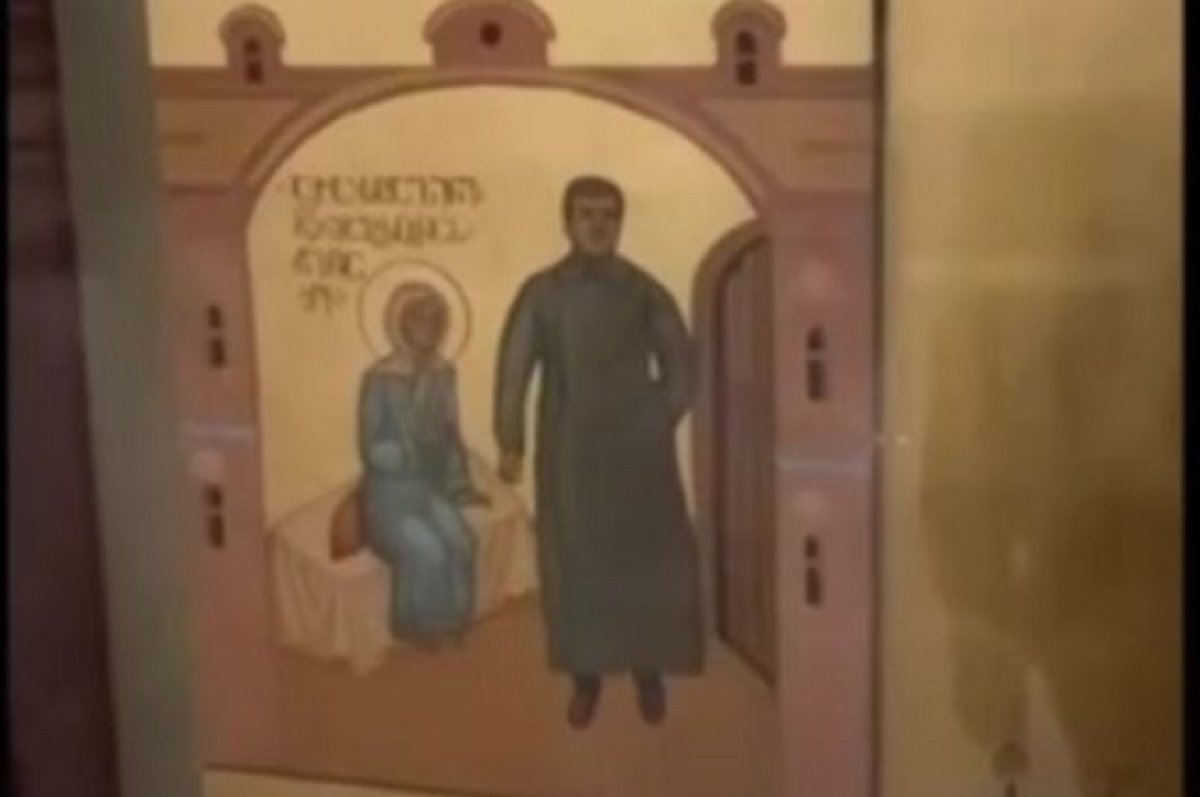 В храме в Тбилиси обнаружили икону с изображением Сталина