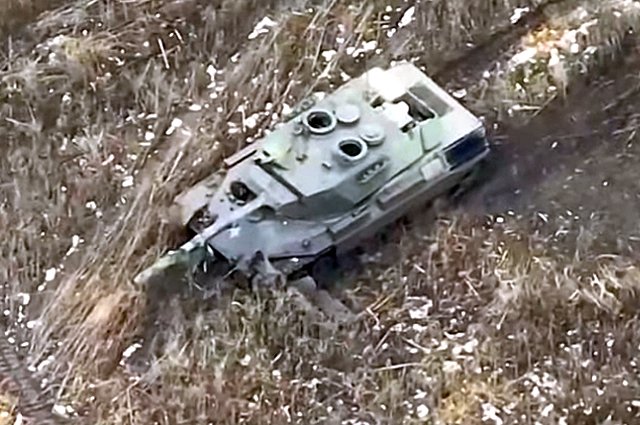 Уничтоженный танк Leopard ВСУ.
