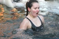 В крещенской купели.