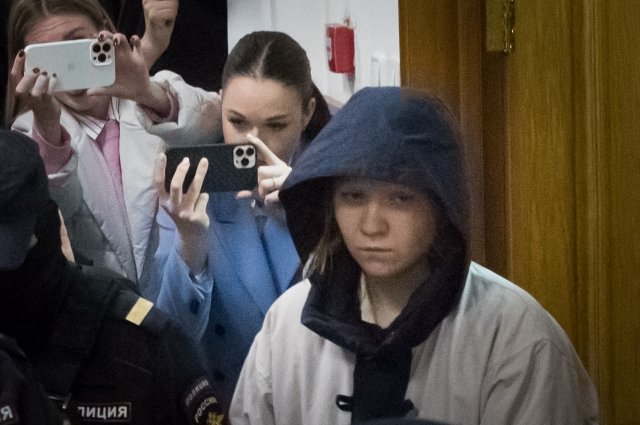 Дарья Трепова сразу после задержания.