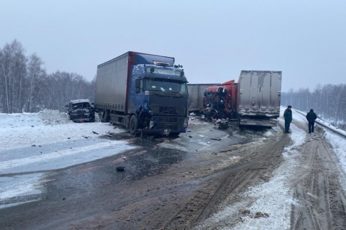 На трассе М5 в Башкирии столкнулись внедорожник, седан и 2 фуры | АиФ Уфа