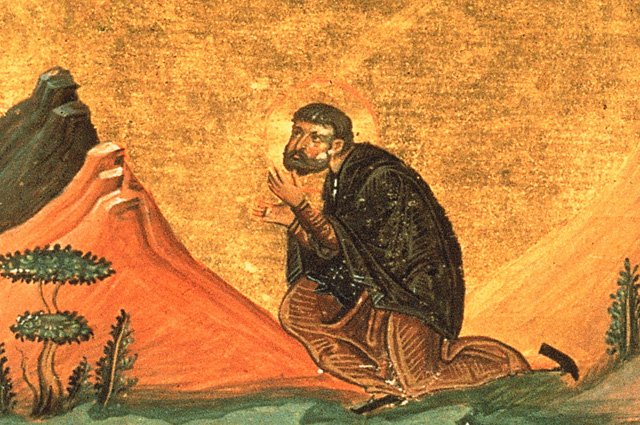 Исповедник Николай Студийский Константинополь. 985 г. Миниатюра Минология Василия II. Ватиканская библиотека. Рим.