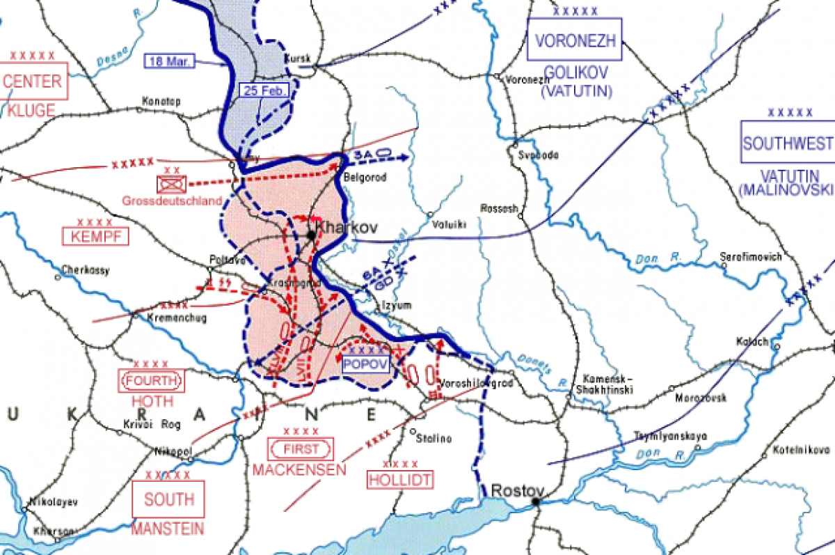 Карта действий под харьковом. Контрудар немцев под Харьковом 1943. Битва за Харьков февраль-март 1943. Наступление на Харьков 1943 год. Карта контрудар Манштейна под Харьковом 1943 г.