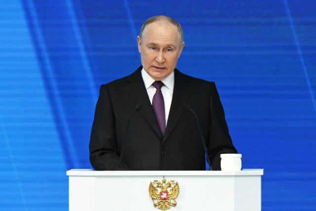  Президент РФ Владимир Путин обращается с посланием к Федеральному Собранию. 29 февраля 2024.