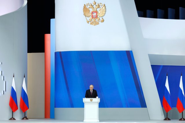 Президент РФ Владимир Путин обращается с посланием к Федеральному Собранию. 29 февраля 2024. 