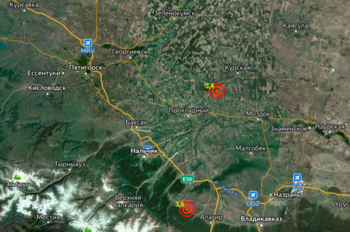 Землетрясения магнитудами 3,4 и 3,5 произошли на Ставрополье и в КБР | АиФ  Ставрополь