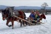 Жители села Тагархай Тункинского района Бурятии приехали на голосование  на санях.