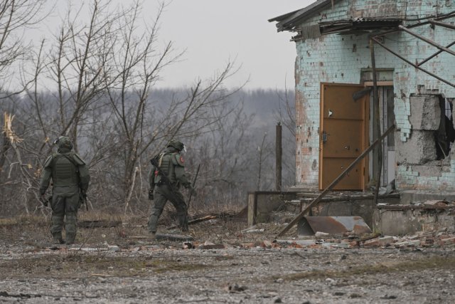 Русские солдаты на Авдеевском направлении.
