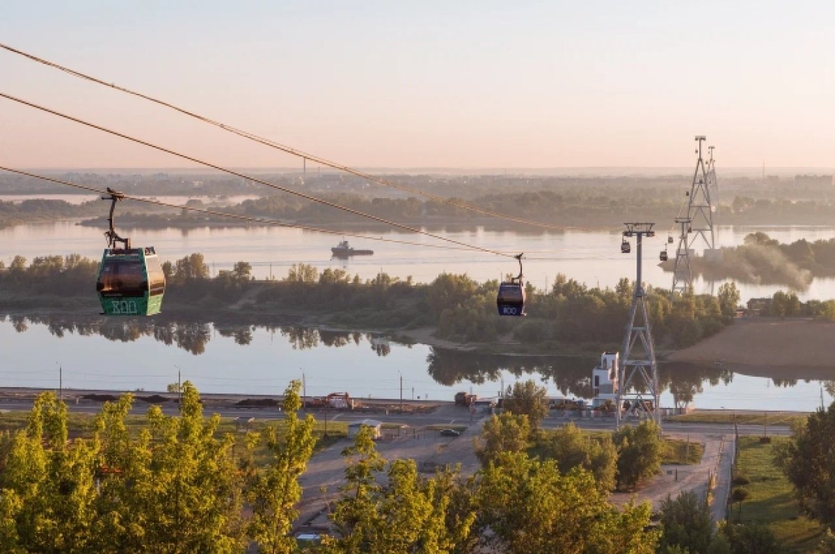 Нижегородская канатная дорога приостановила работу из-за ветра | АиФ Нижний  Новгород