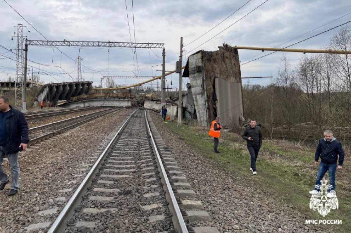 Движение поездов остановили в районе обрушенного моста в Вязьме | АиФ  Смоленск