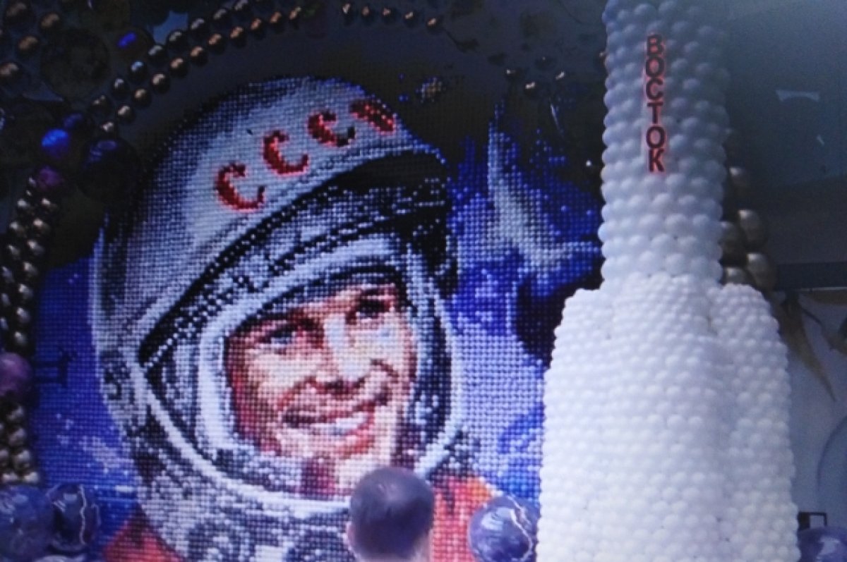 В Ростове-на-Дону собрали портрет Юрия Гагарина из 100 тыс. воздушных шаров