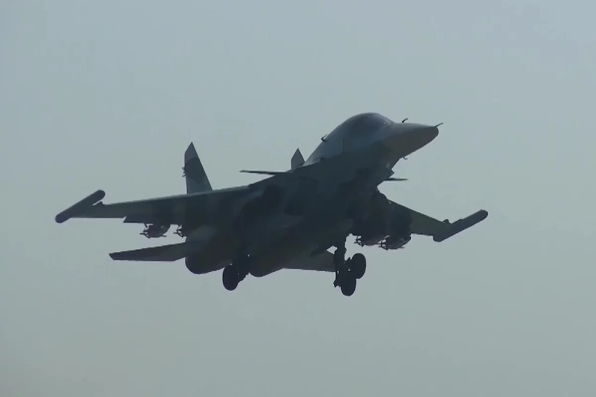 Су-34 нанесли удар по позициям ВСУ осколочно-фугасными авиабомбами