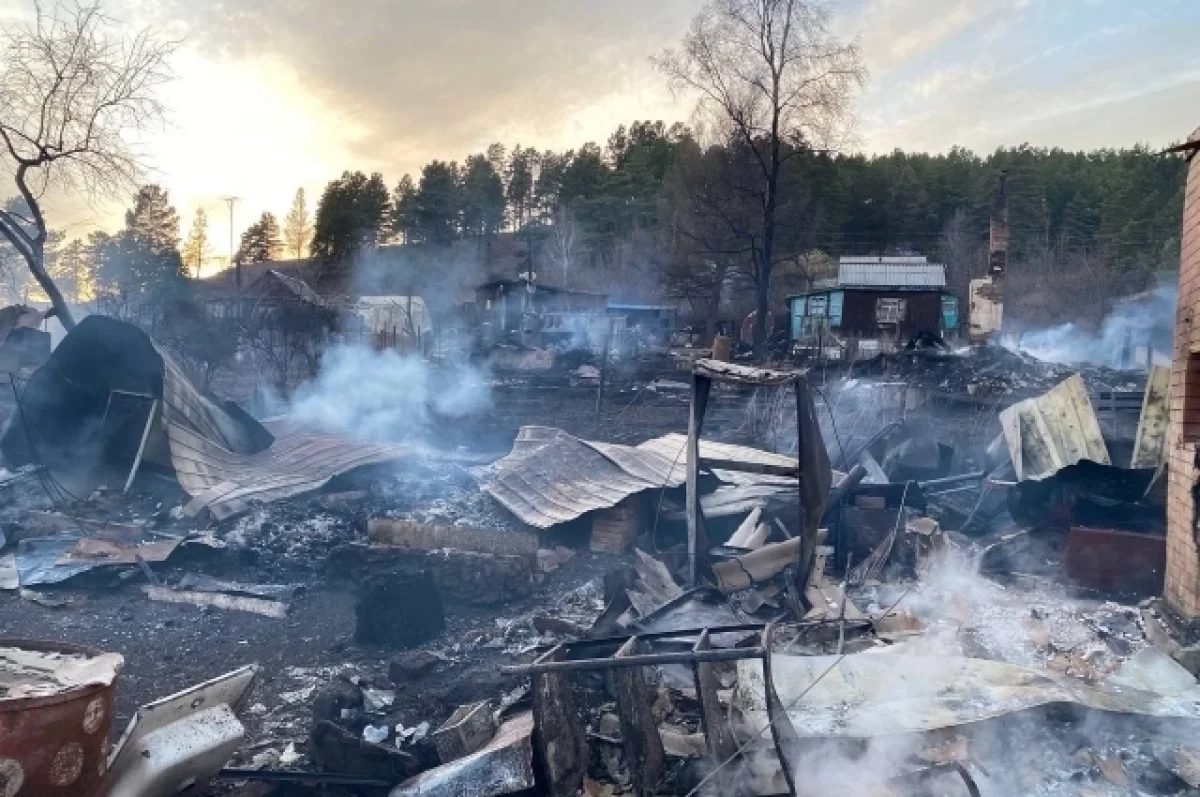 В Забайкалье из-за пожара разрушены около 40 построек в дачном кооперативе