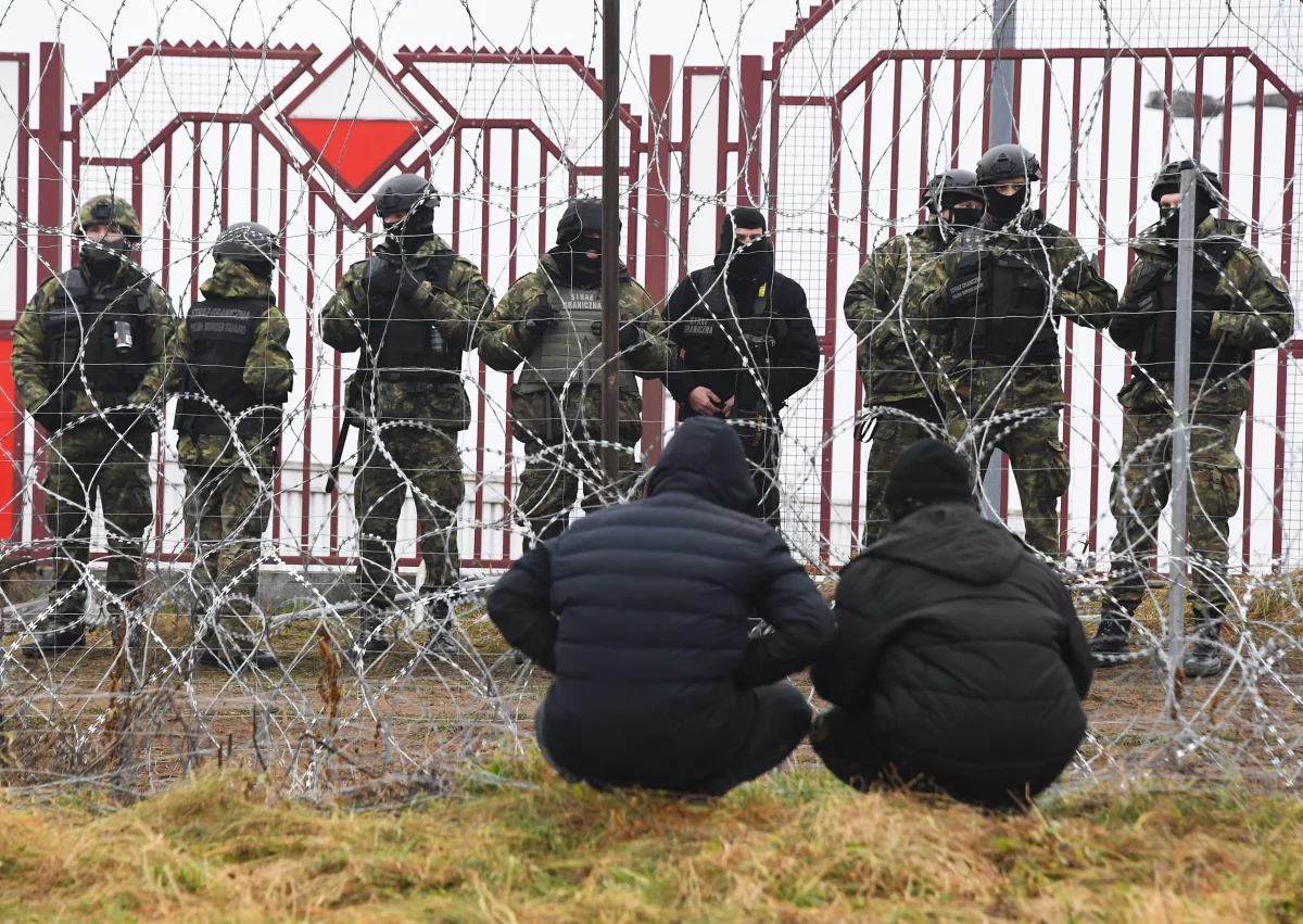 Мигранты закидали камнями польских пограничников на границе с Белоруссией