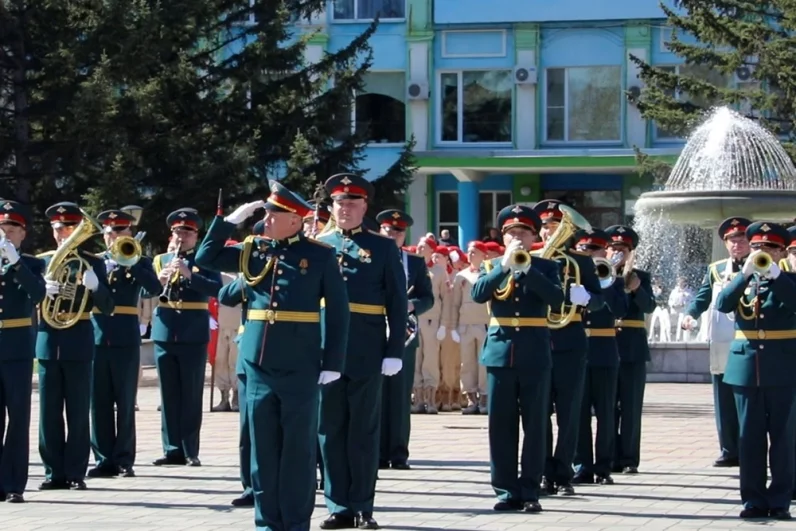 Парад в Белогорске.
