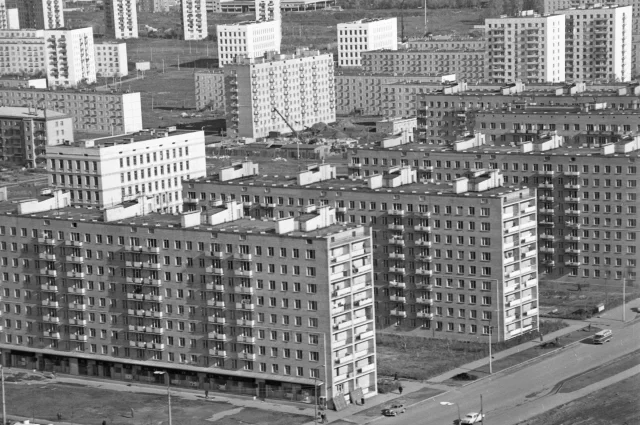 Район массовой жилой застройки Химки-Ховрино на северо-западе Москвы. 1966 г.