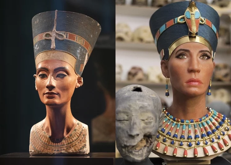Лицо древней царицы Египта Нефертити, которая была матерью Тутанхамона, воплотили в бюст с использованием новейших технологий 3D-обработки изображений.