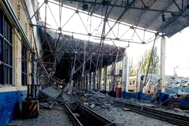 После удара по харьковской железнодорожной инфраструктуре.
