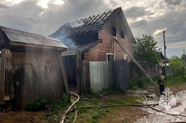 Пожар произошёл в Воткинске