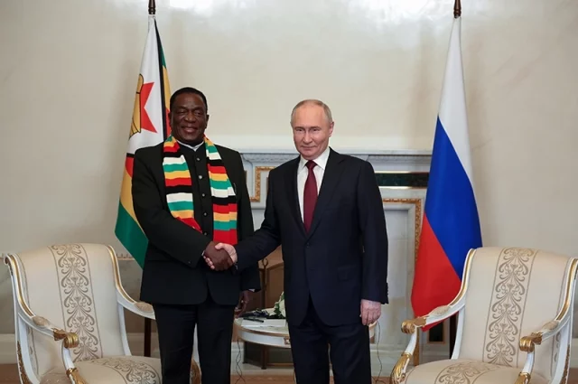 Встреча Владимира Путина с Президентом Зимбабве Эммерсоном Дамбудзо Мнангагвой. 