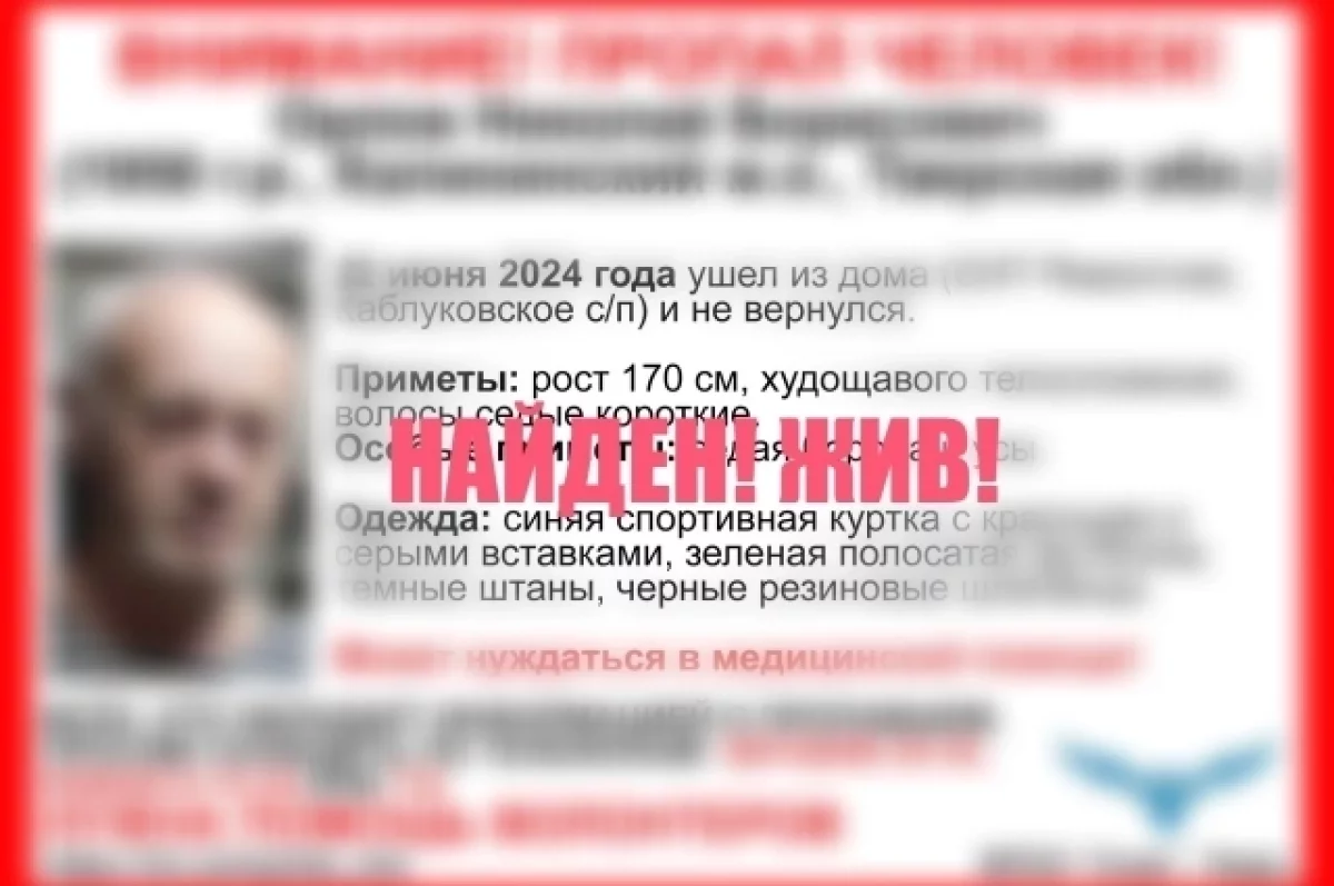 Пропавший в Тверской области 74-летний пенсионер найден живым | АиФ Тверь